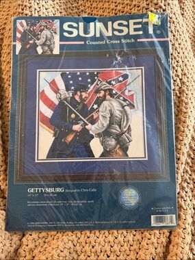 Vintage-SUNSET Gettysburg Counted Cross Stitch Kit